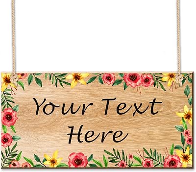 EDSG Personalised Wooden Garden Sign Plaque 186x92mm Outdoor Welcome