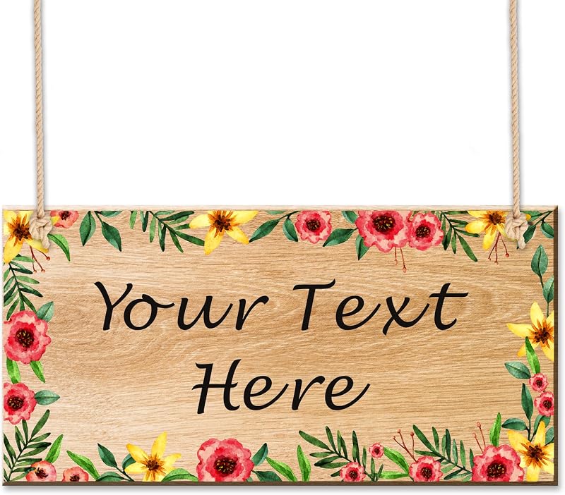 EDSG Personalised Wooden Garden Sign Plaque 186x92mm Outdoor Welcome