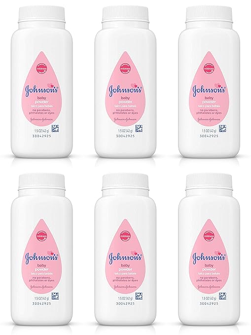 Johnson's Pure Cornstarch Baby Powder 1.5 Oz Travel Size (Pack of 6