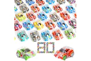 SIWARM 80 pcs Mini Pull Back Car Set Party Favors for Kids Toddlers Boys Girls Bulk Pull Back Vehicles for Classroom Prizes Goodie Bag Stocking Stuffers Treasure Box Pinata Fillers