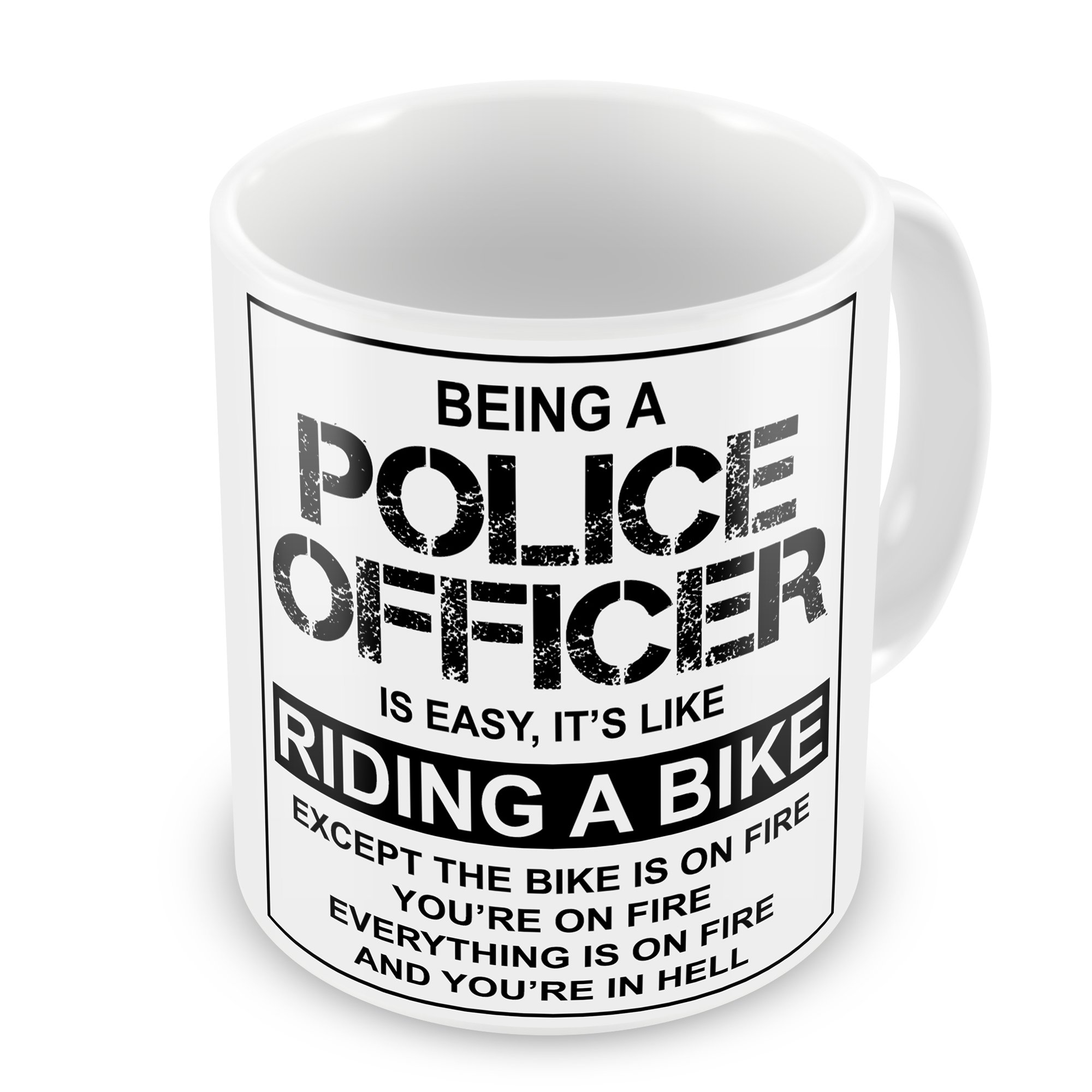 Being A Police Officer is Easy It's Like Riding A Bike Funny Novelty Gift Mug