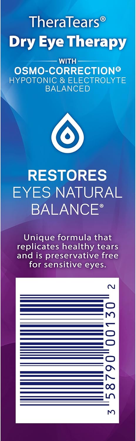 TheraTears Eye Drops for Dry Eyes, Dry Eye Therapy Lubricant Eyedrops, Provides Long Lasting Relief, 30 mL, 1 Fl Oz (Pack of 1) Value Size: Health & Personal Care