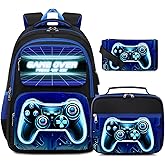 Bevalsa Backpack for Boys, School Bags for Kids, Bookbag for Boys Girls Children Teens Backpacks for Elementary Middle High school Student, Bookbag and Lunch Bag Set with USB Charging Port (Blue)