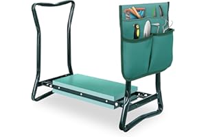 SUPER DEAL Folding Garden Kneeler and Seat with Free Tool Pouches - EVA Foam Pad Protects Your Knees - Sturdy and Lightweight, Gardening Gifts for Women Men