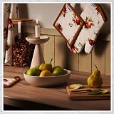 Muldale Floral Oven Mitt Pot Holder Set 5pc Linen Kitchen Towels Vintage Royal view 3