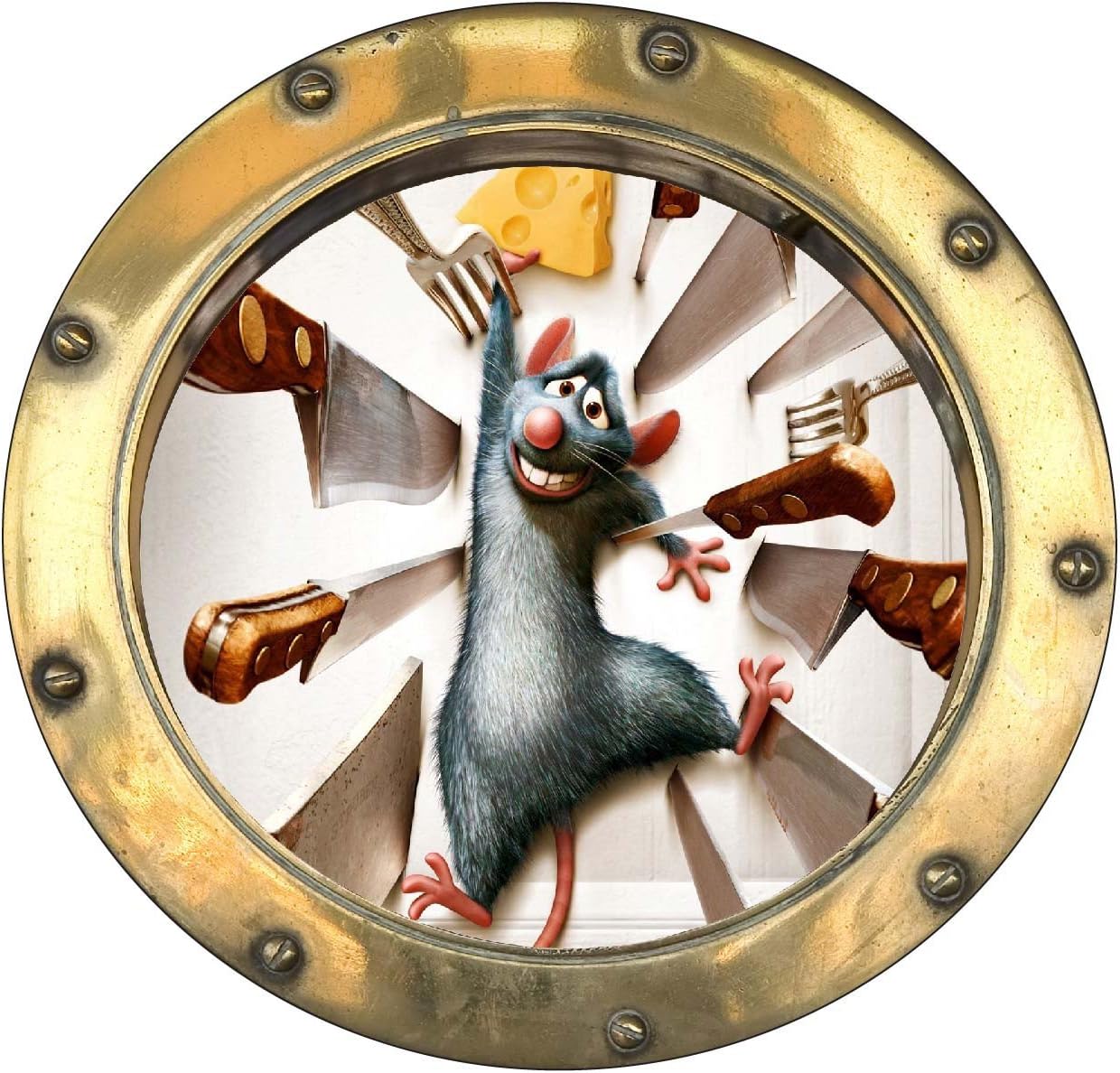 Sticker Porthole Children Ratatouille Ref 9554, 100x100cm