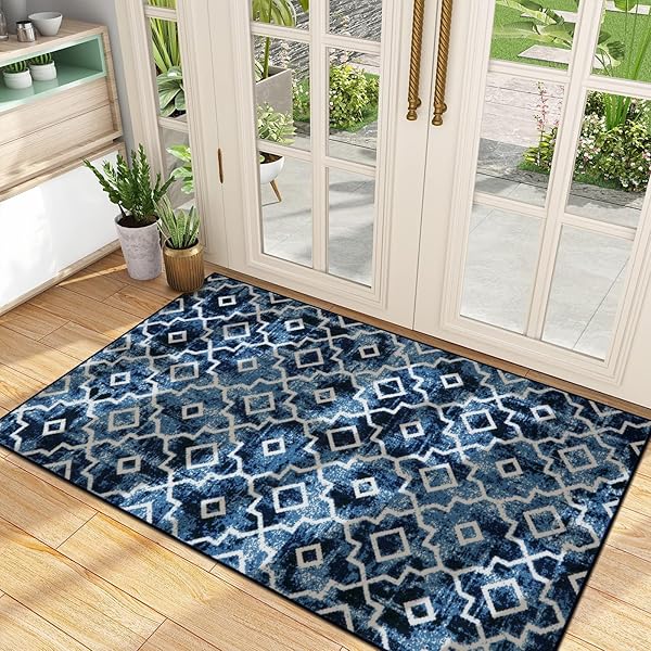 WONNITAR MOROCCAN INDOOR DOOR MAT, 36″X59″ ENTRY RUG...