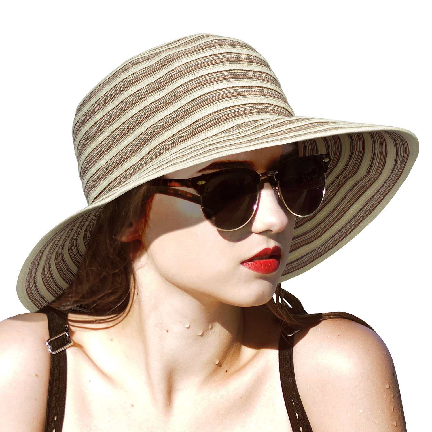 Women Floppy Summer Hat Sun Beach Straw Cap Foldable Wide Brim Gardening Hiking Hat