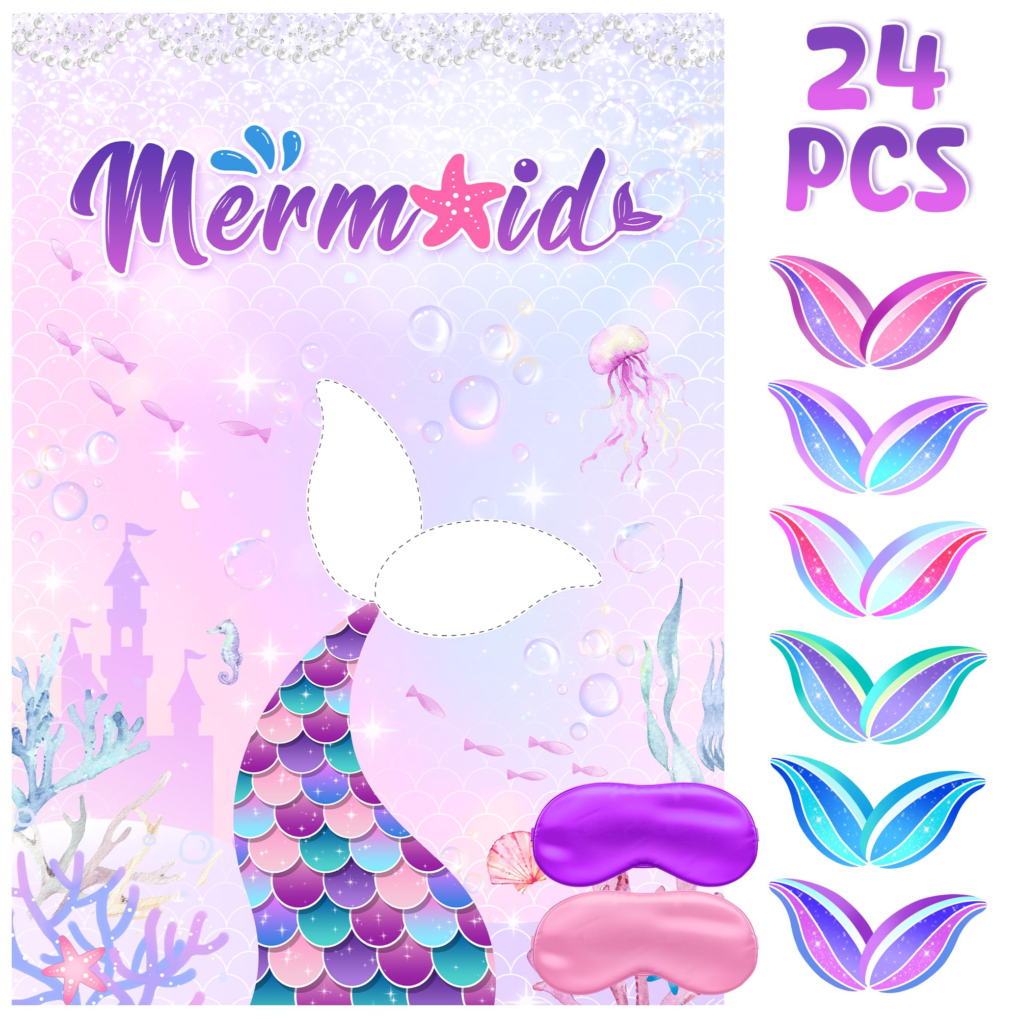 Photo 1 of DMIGHT Pin The Tail on The Mermaid Game - Mermaid Party Decorations