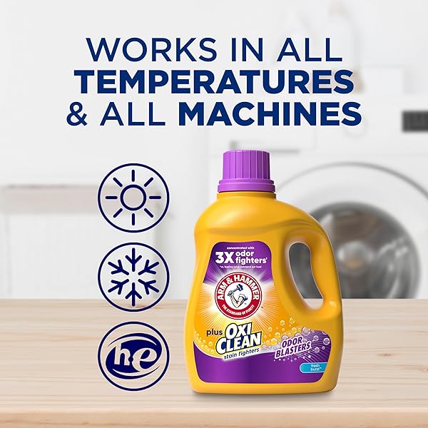 ARM & HAMMER PLUS OXICLEAN ODOR BLASTERS FRESH BURST, 77 LOADS LIQUID LAUNDRY DETERGENT, 100.5 FL OZ