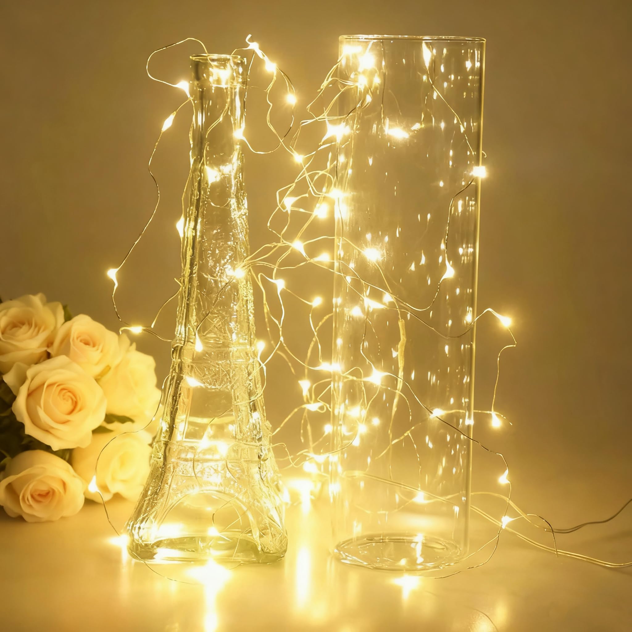 Timewanderer Warm White Led String Starry Fairy Light AA Battery Operated 3M/10Ft 30 Bright Micro LED Lights Ultra Thin Decorative Lights Silver Wire for Home Decoration DIY