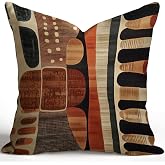 Abstract Geometric Design Throw Pillow Covers18x18inch,Retro Boho Art Pillowcase,Vintage Floral Cushion Cover Home Decor,Square Pillowcase for Bed Sofa Living Room Bedroom