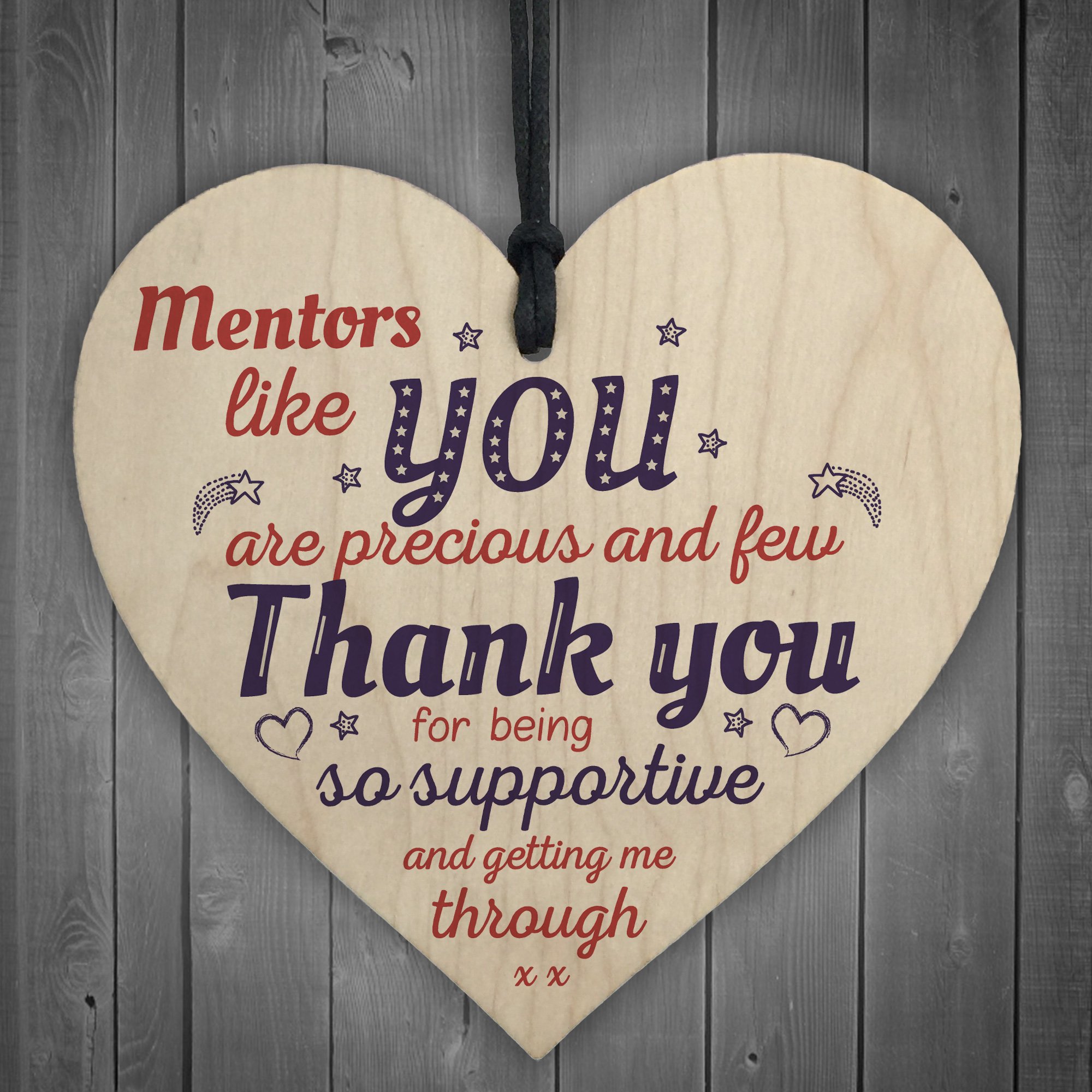 Red Ocean Mentors Like You Teacher Novelty Wooden Hanging Heart End of Term Leaving Gift Plaque Thank You