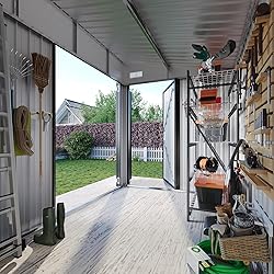 Aoxun 7.5'x5.5' Triple Door Shed Outdoor Storage