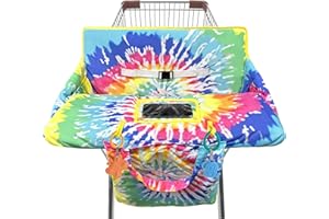 GXFCYMXBD Shopping Cart Cover for Baby,2-in-1 High Chair Cover Soft,Portable, and Machine Washable,Comfortable Cotton Seat Pad with Safety Harness and Portable Cloth Bag,Fits All Supermarkets and Restaurants