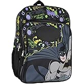 Bioworld DC Comics Batman Backpack Gotham City Superhero Rubber Bat Symbol Kids School Travel Backpack