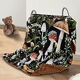 Mushroom Baby Blanket for Boys Girls Soft Fleece Minky Blanket with Dotted Backing Double Layer Newborn Toddler Blankie for Nursery Stroller Crib Gift to Son Nephew Grandson 26.5 * 40 in