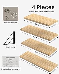 BAYKA Wall Shelves for Bedroom Decor, Floating Wall