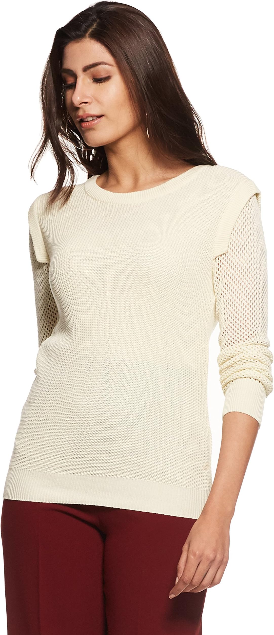 Rheson by Sonam & Rhea Kapoor Women's Crochet Sleeve Sweater