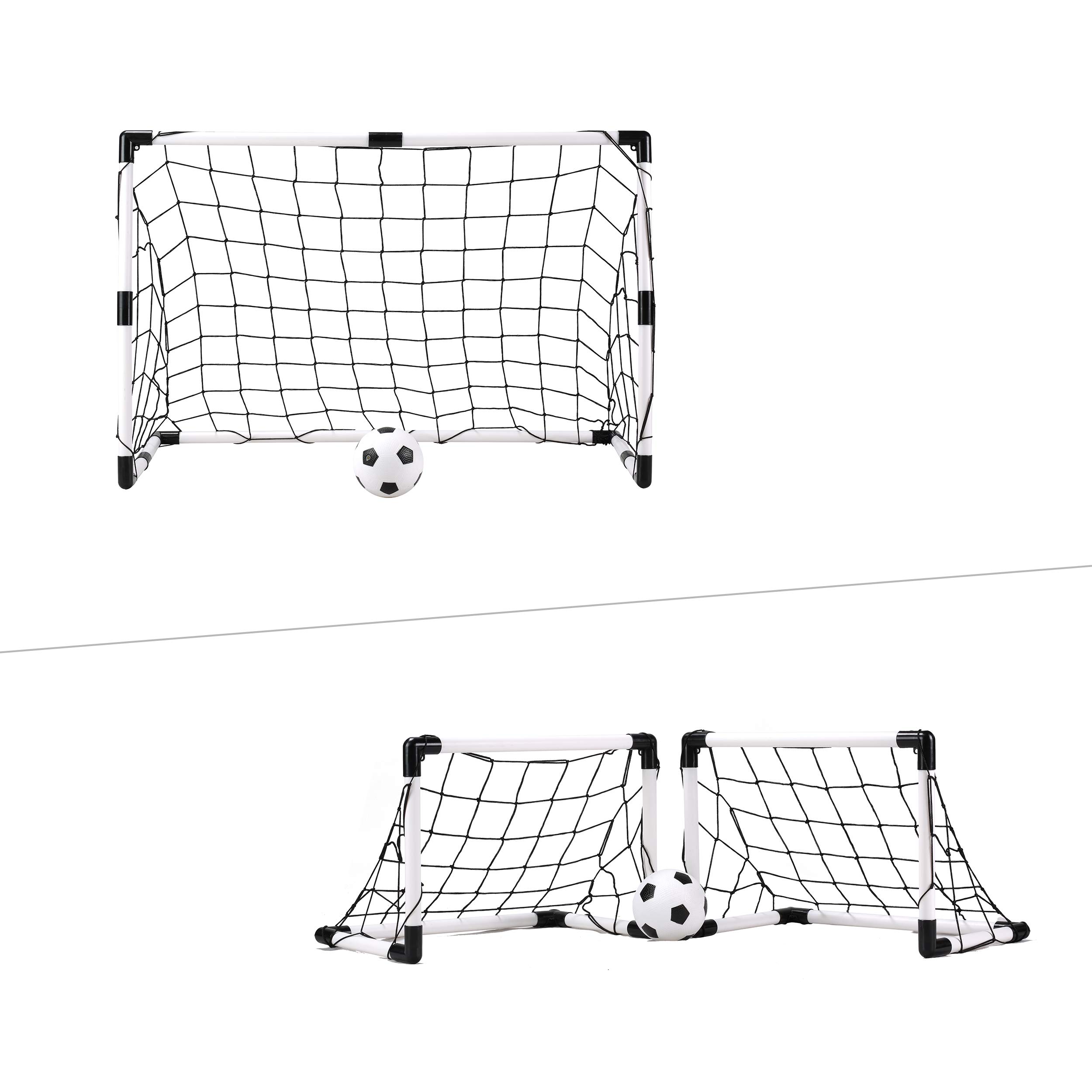 Photo 1 of Sport Squad Mini 2-in-1 Dual Use Training Soccer Goal Net Set - Two 1.5' x 1' or One 3' x 2' - Training Soccer Goal - Easy Assembly and Compact Storage - Great for Kids