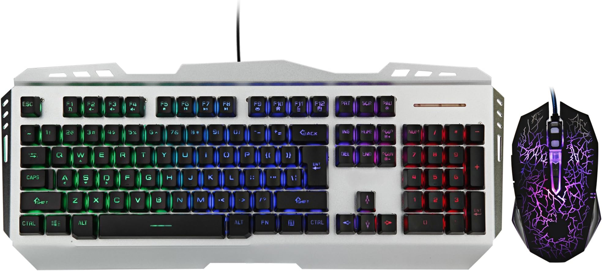 Regality LED Backlit Gaming Keyboard & Mouse Combo Bundle(Black)