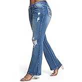 SaGuKaPants Womens Bootcut Jeans Super Stretch, Low Rise, Butt Lifting, Womens Ripped Jeans, Distressed Jeans for Women
