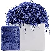 AODESTINY 2.2LBS Crinkle Cut Paper Shred Filler, Shredded Paper for Gift Bag Box Basket, Packing Grass Cushion Crinkle Shred Filler for Christmas Wedding Birthday Bridesmaid Engagement-Navy Blue