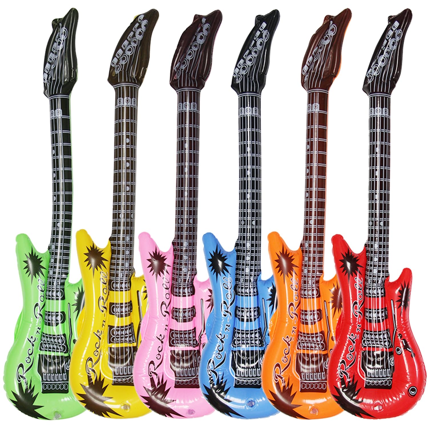 Photo 1 of Dr.dudu Inflatable Guitar, Waterproof Assorted Colors Party Decoration (6pack)