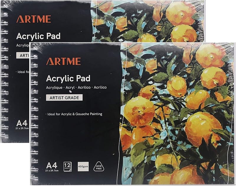 Artme A4 Acrylic Pad 2 Pack 12 Sheets 400gsm Extra Heavyweight Landscape
