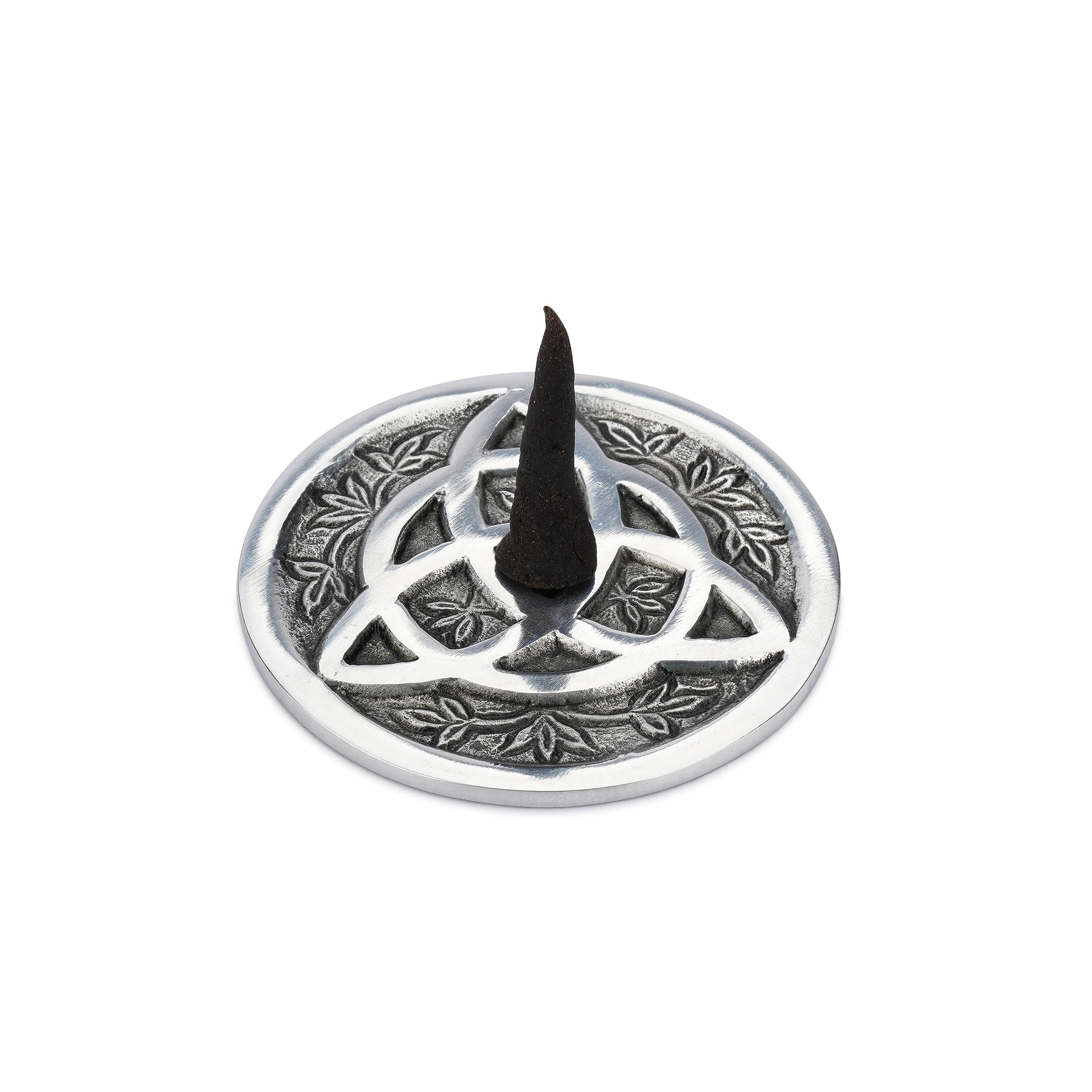 Ajuny Aluminum Round Incense Sticks Holder Burner with Ash Catcher Tibetan Style Incense Holder Meditation Accessories Spiritual Home Decor Fragrance Gifts
