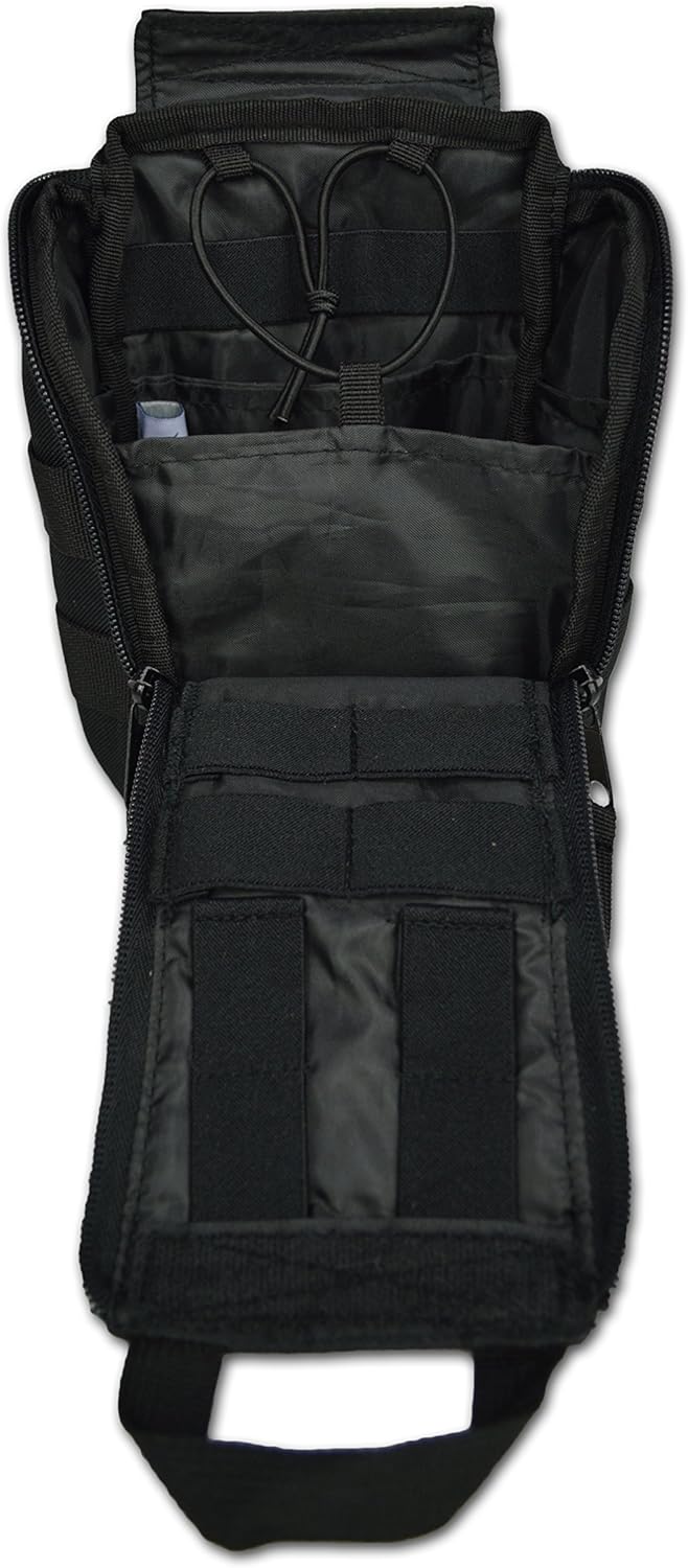 Lightning X Premium IFAK Gunshot Trauma & Bleeding MOLLE Kit w/Entry-Exit Wound Supplies - Black: Health & Personal Care
