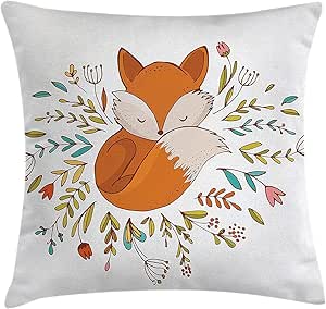 Funda de cojín con diseño de zorro de dibujos animados para dormir en