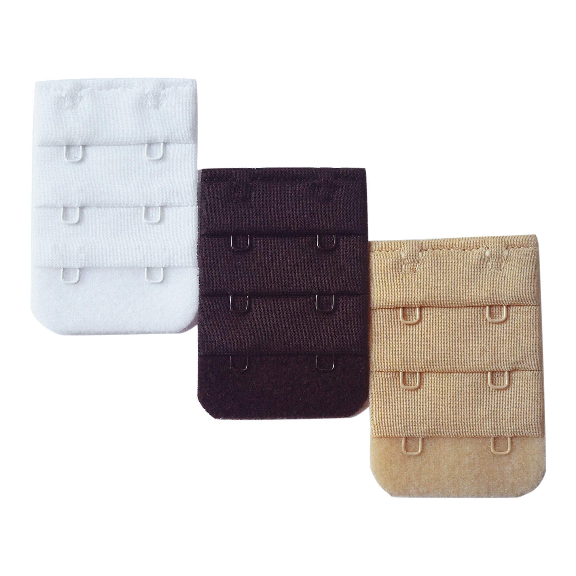Women Bra Lengthened Buckle Extender Three-row 2/3 / 4 Hook Bra Band Breathing Room - 3 Packs