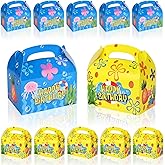 Bolsome 24Pcs Cartoon Themed Happy Birthday Party Favor Boxes Tropical Ocean Candy Boxes Cake Boxes Goodie Gift Boxes with Handles for Tropical Summer Birthday Party Baby Shower Supplies