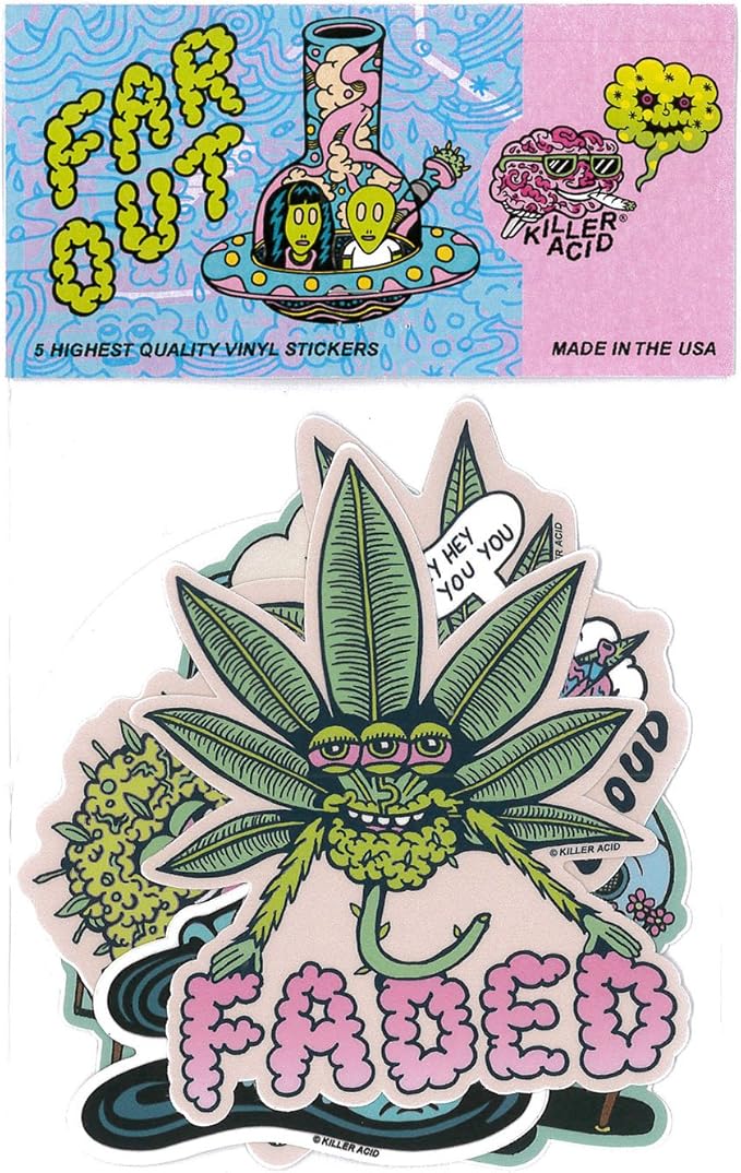 Amazon.co.jp： KILLER ACID(キラーアシッド) FAR OUT Sticker Set (5枚入り) ステッカーセット