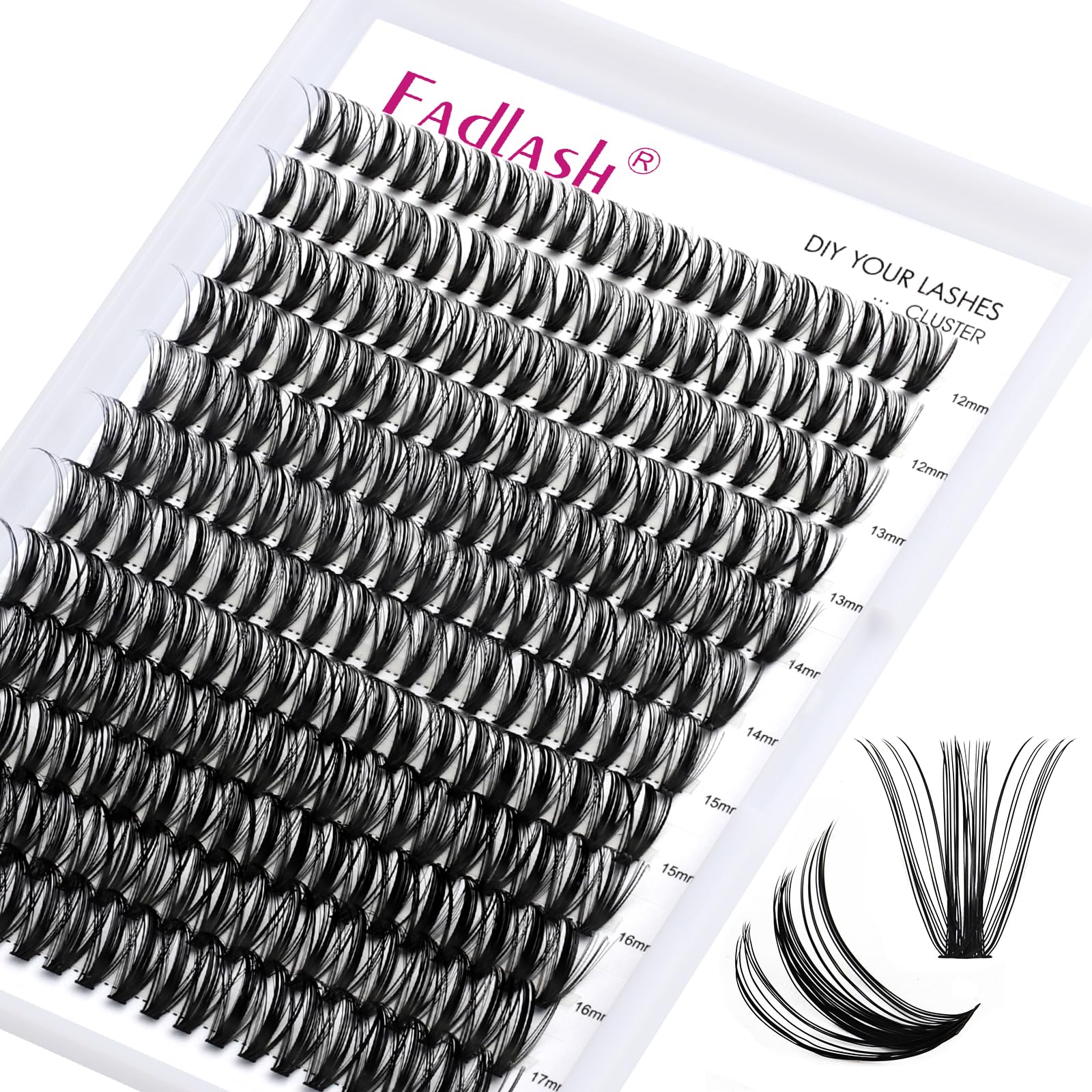 Cluster Lashes Extensions Individual Eyelashes 50D 0.07 D Curl 12-18mm Extensions 200Pcs DIY Eyelash Extensions at Home — image 1