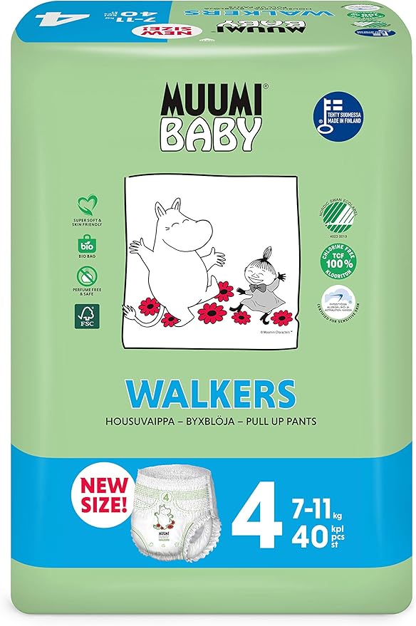 Muumi Baby éco couches pull up taille 4, 711 kg, lot de 40 couches