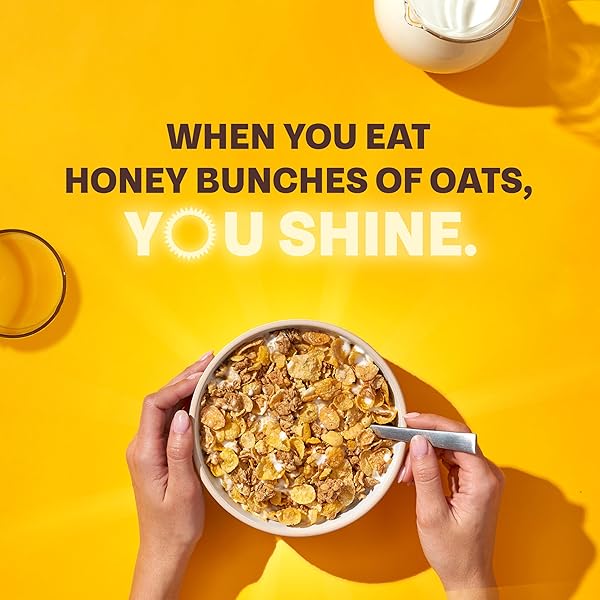 HONEY BUNCHES OF OATS HONEY ROASTED BREAKFAST CEREAL WITH OATS AND GRANOLA CLUSTERS, LOW FAT MADE WITH WHOLE GRAIN CEREAL, 12 OZ BOX