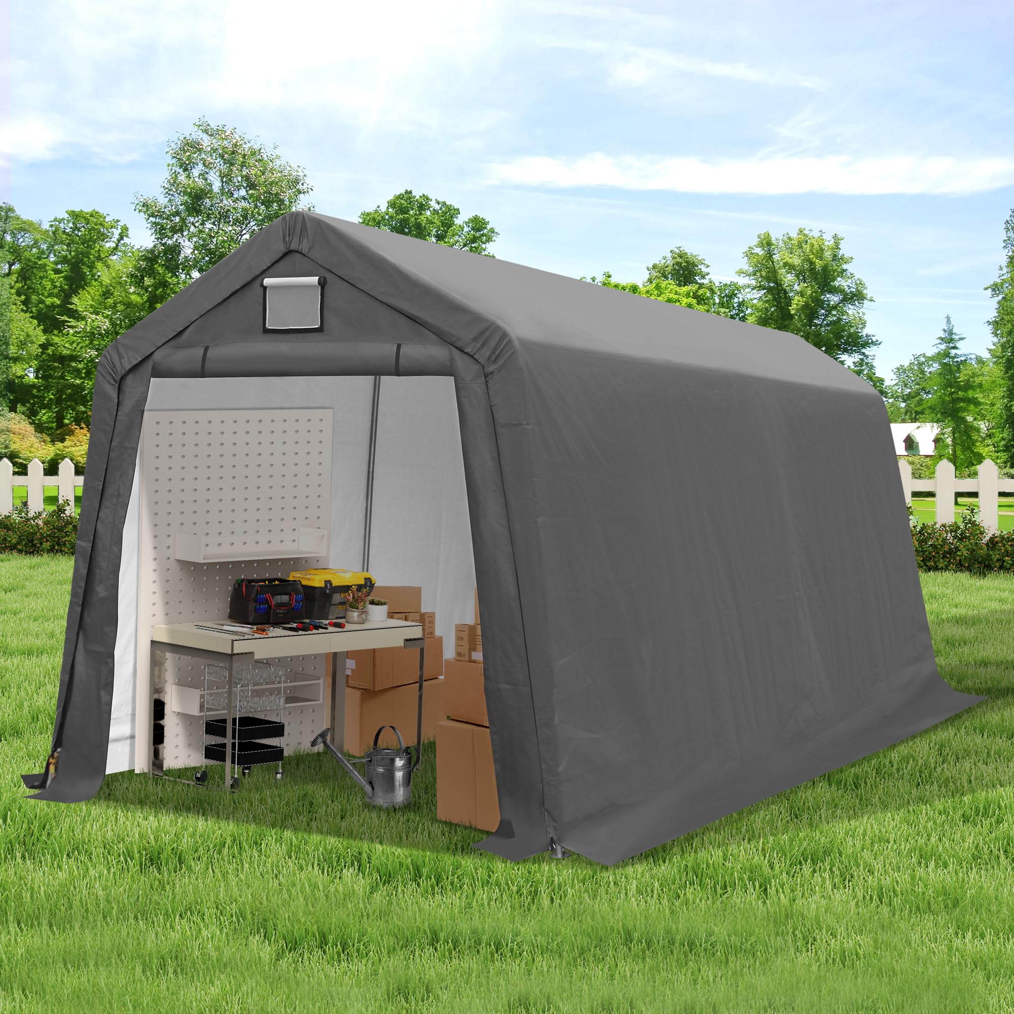 COVERONICS 7' x 12' Outdoor Storage Shed - Heavy