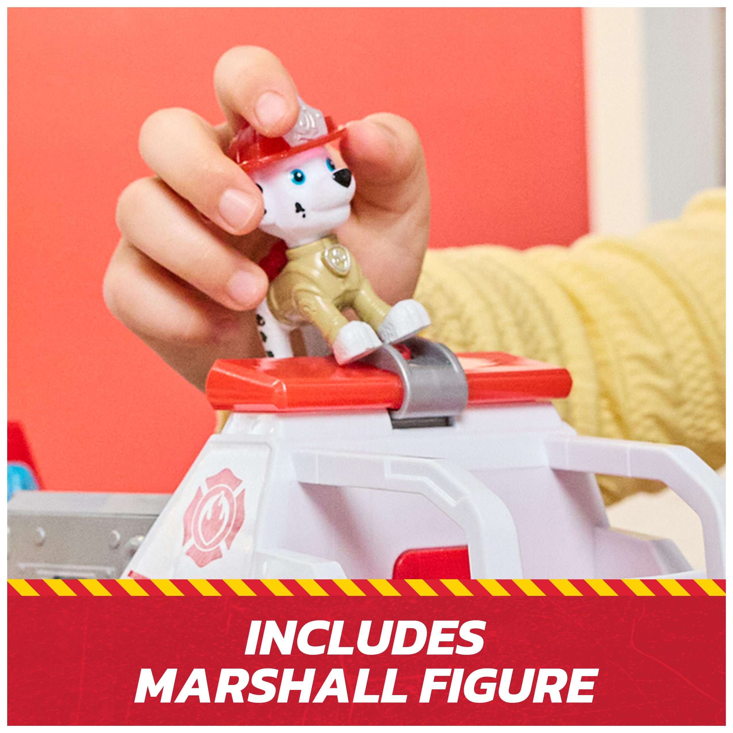 Paw Patrol Fire Rescue: Rapid Reload Fire Truck with Marshall Figure, Quick-Fire Launcher, Lights & Sounds, Kids Toys for Boys & Girls Ages 3 and Up