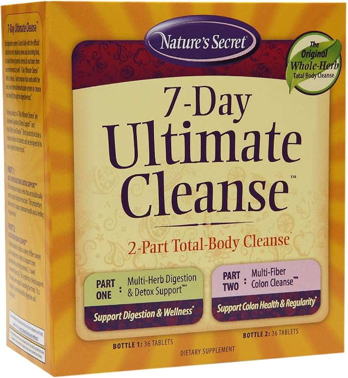 Nature S Secret 7 Day Ultimate Cleanse Supplement 72 Count Amazon Ca Health Personal Care