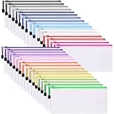 EOOUT 72pcs Pencil Pouches, Small Mesh Zipper Pouch, 16 Colors, 9.5x4.5 Inches for Bills, Cash, Cosmetics, Travel Storage, School and Office Supplies Organization