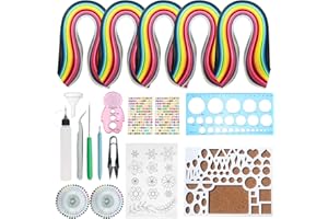 Woohome Quilling Supplies Paper Quilling Kits with 13 Quilling Tools and 1300 Strips Quilling Paper for Craft