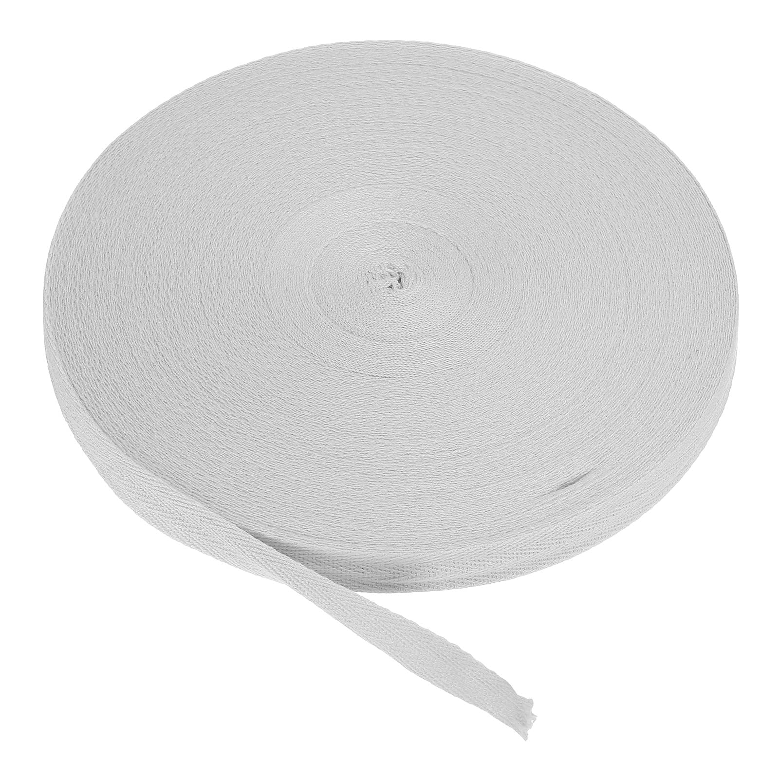 PATIKIL Cotton Twill Tape 15mm(5/8 Inch) 50 Yards Cotton Ribbon Bias Binding Tape Herringbone Webbing Trim for Sewing Gift Wrapping Craft DIY Light Grey — image 1
