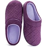 ULTRAIDEAS Women's Indoor Terry Clog Slipper with Memory Foam, Slip-On Ladies Comfy House Shoe with Non-Slip Rubber Sole