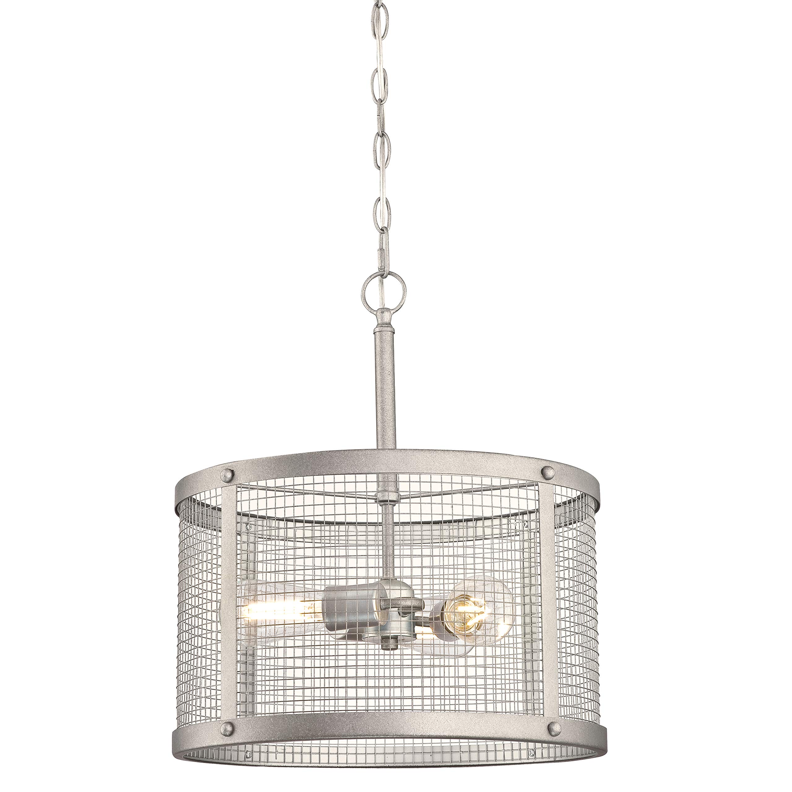 Westinghouse Lighting 63712 Emelie Three-Light Indoor Pendant, Galvanized Steel Finish