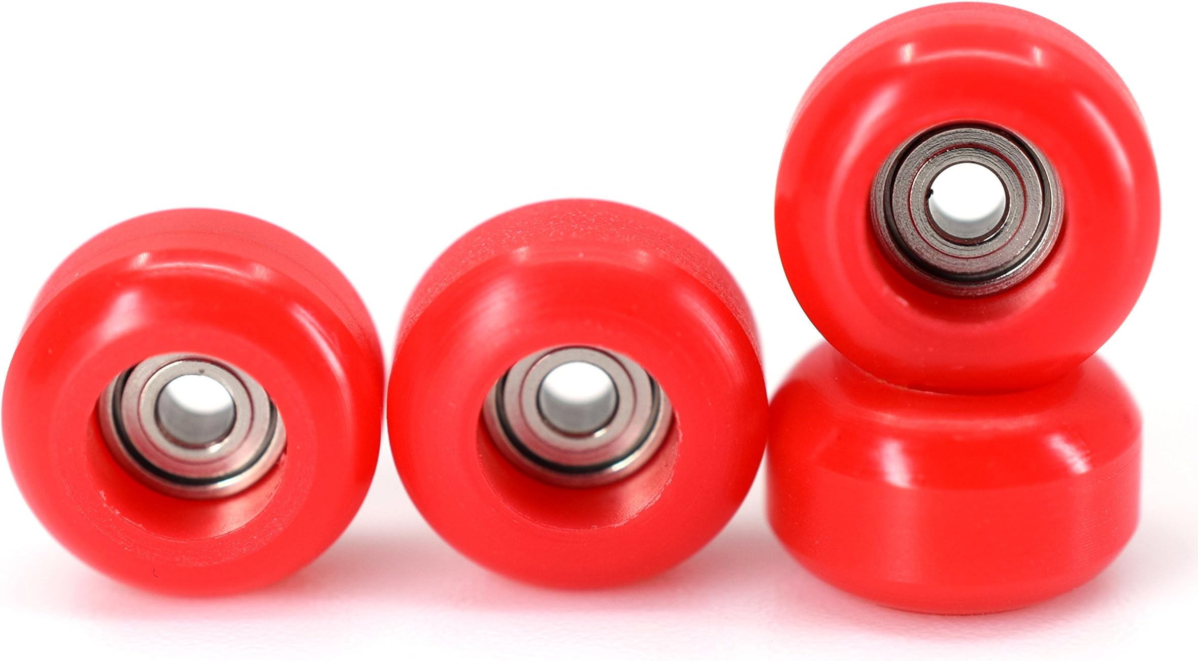 Teak TuningFingerboard Bearing Wheels, CNC Lathed, Red, Set of 4