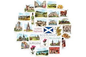 Navy Peony Spectacular Scotland Lot de 31 autocollants de voyage pour scrapbooking, journaux