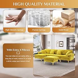 Wrofly U-Shaped Sectional Sofa Couch, 114" Comfy