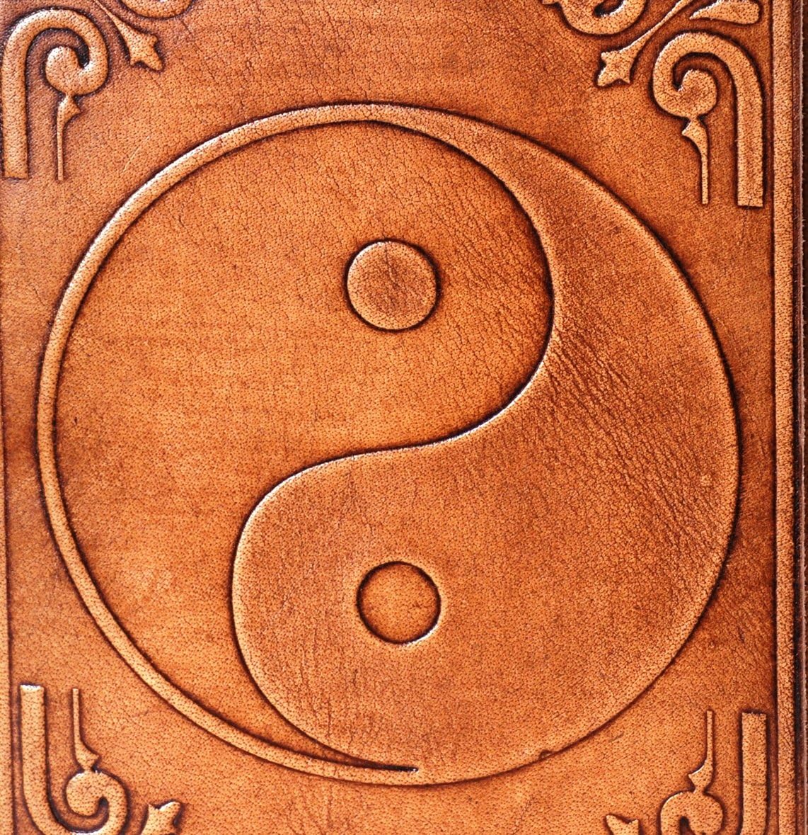 Purpledip Leather Journal (Diary Notebook) 'Yin-Yang': Handmade Paper In Leather Cover For Corporate Gift or Personal Memoir (11320) - Image 4
